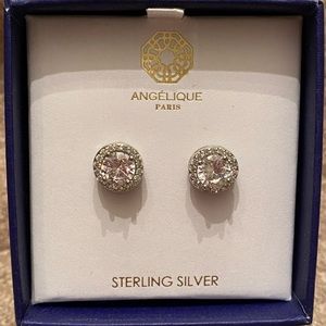 Sterling Silver Diamonique Round Studs